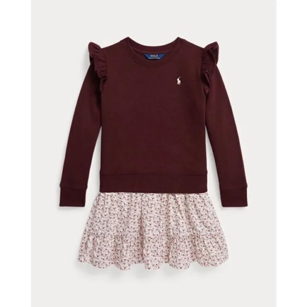 Polo Ralph Lauren Floral Fleece Sweatshirt Dress size 4 T
